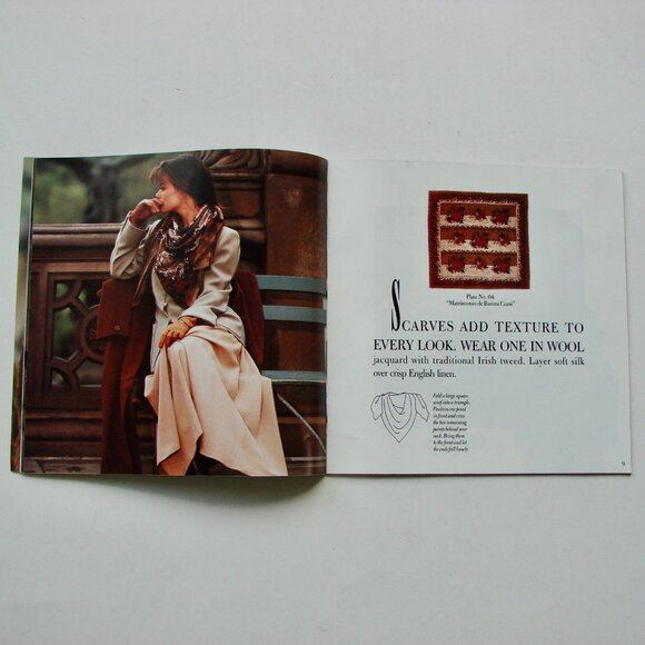 Vintage Axcess Scarves How To Tie Knot Fold Fan Weave Wrap Wear Scarves Fashion - Picture 3 of 6